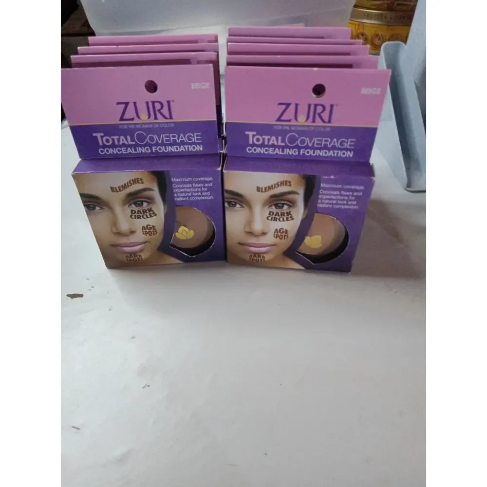 Zuri Total Coverage Concealing Foundation 0.14 Oz. Beige.Woman of Color.10 Pack.